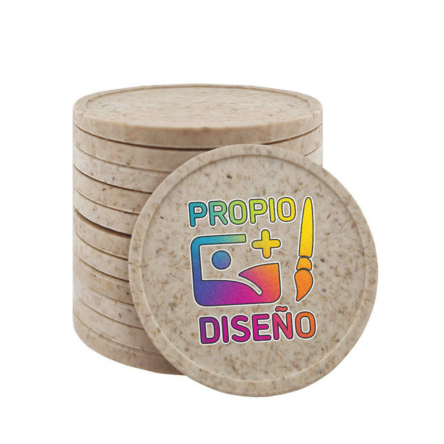 Fichas en fibra de madera personalizadas Ø29 mm - 100 unidades