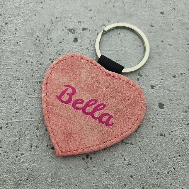 Llavero de cuero rosa con tu logotipo 62x57mm - Por unidad