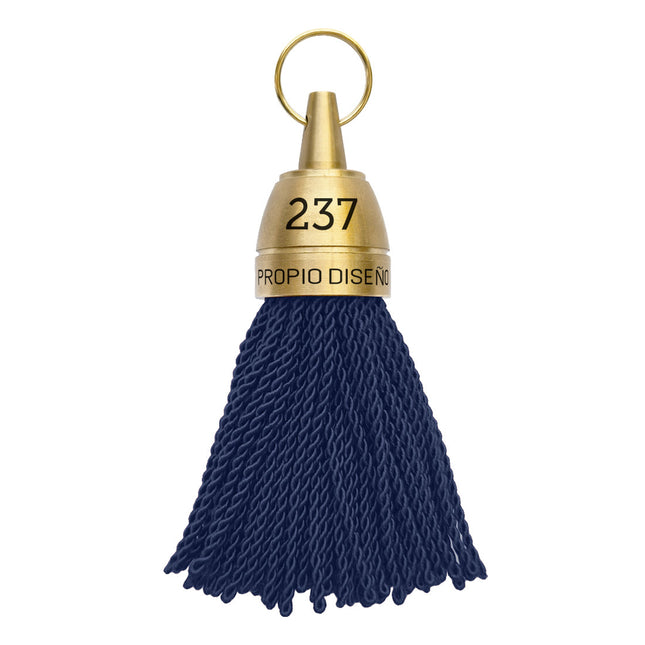 Llavero para hotel Philadelphia de laton grabado con borlon azul oscuro - Por unidad