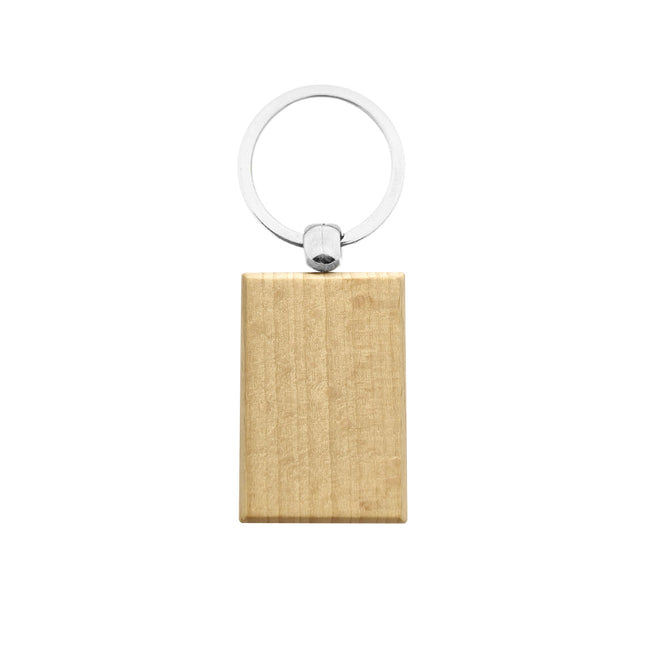 Llavero de madera rectangular 30x43 mm- Por unidad