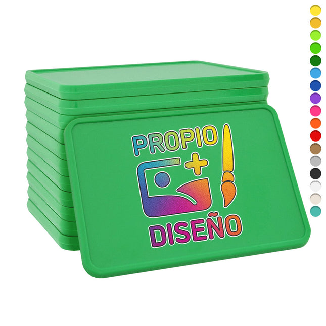 Fichas de plastico rectangular personalizadas 50x35 mm - 100 unidades