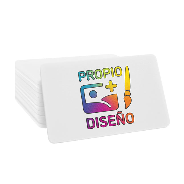 Fichas de plastico rectangular en blanco personalizadas 54x39 mm - 100 unidades