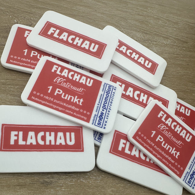 Fichas rectangulares personalizadas 65 x 43 mm - 100 unidades