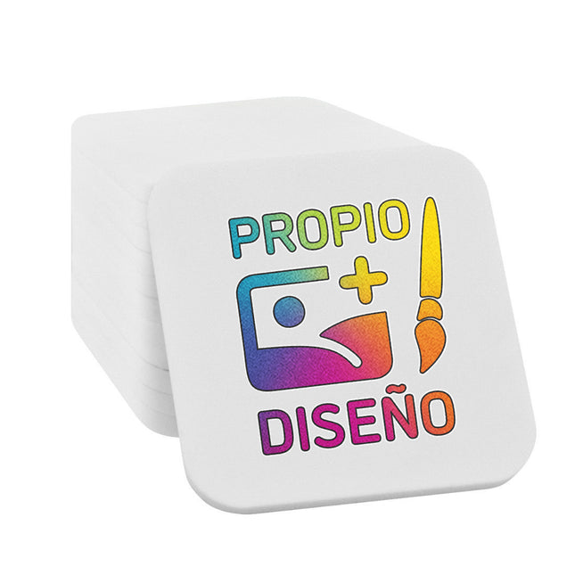 Fichas personalizadas cuadradas en blanco 38 x 38 mm - 100 unidades