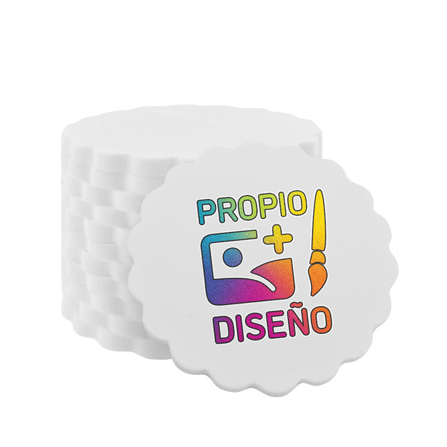 Fichas ondulado de plastico  personalizadas 38x38 mm - 100 unidades