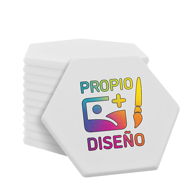 Ficha de plastico hexagono personalizada 38x38 mm - 100 unidades