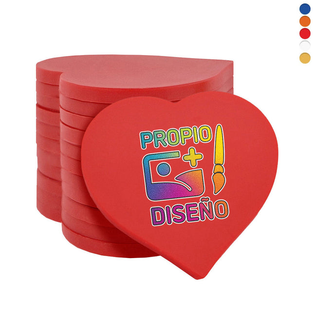 Fichas de plastico corazon personalizadas 40x40 mm - 100 unidades