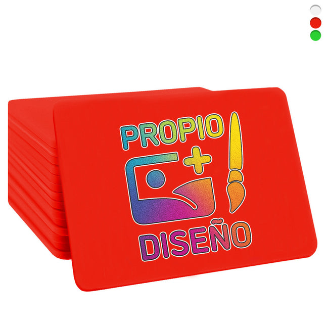 Fichas rectangulares personalizadas 85 x 55 mm - 100 unidades