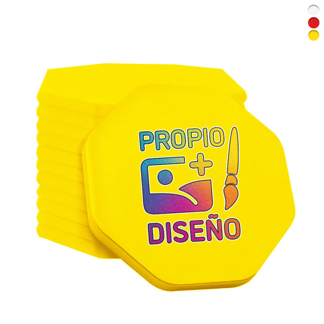 Fichas de plastico octogon personalizadas 38x38 mm - 100 unidades