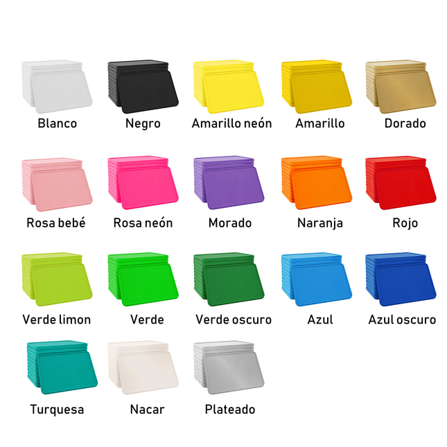 Fichas de plastico rectangular personalizadas 50x35 mm - 1000 unidades