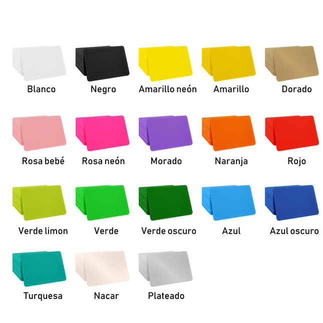 Fichas rectangulares personalizadas 65 x 43 mm - por 1000 unidades