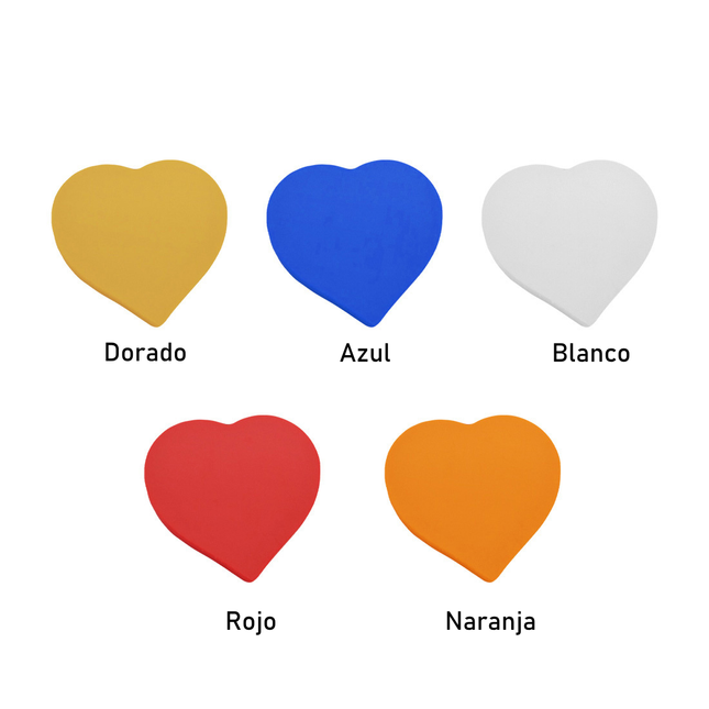 Fichas de plastico corazon personalizadas 40x40 mm - 100 unidades